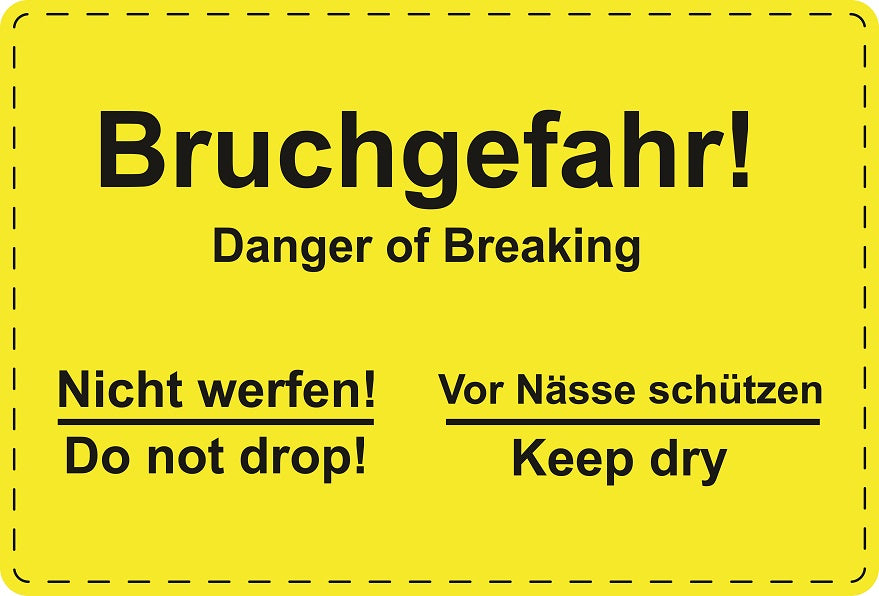 1000 Versandaufkleber "Bruchgefahr! Danger of breaking" aus Papier ES-VER-PA-5700