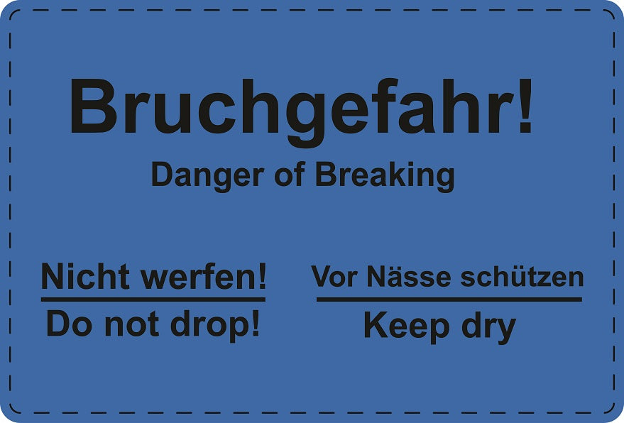 1000 Versandaufkleber "Bruchgefahr! Danger of breaking" aus Plastik ES-VER-PE-5700