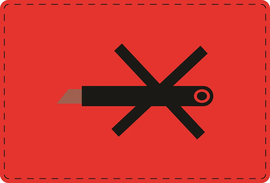 Versandaufkleber "Nicht mit dem Messer öffnen" aus Papier