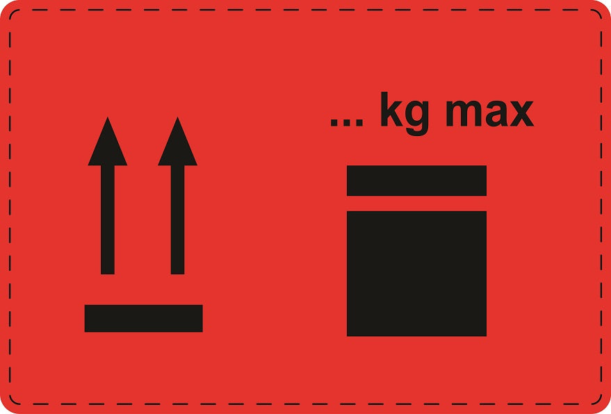1000 Versandaufkleber "Hier oben + Begrenzung der Stapellast" aus Papier ES-VER-PA-6000