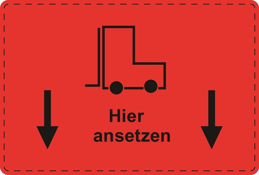 1000 Versandaufkleber "Ansatzpunkt für Gabelstabler" aus Papier ES-VER-PA-6200