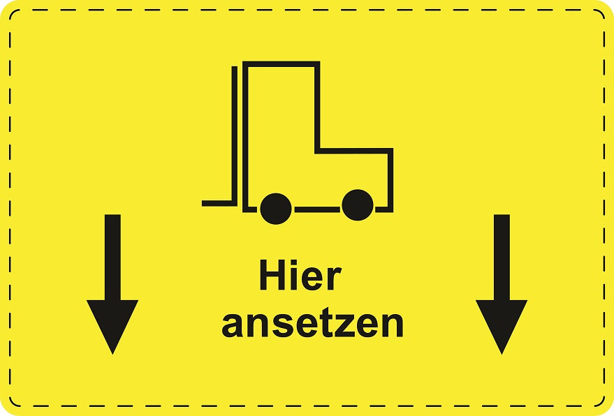 1000 Versandaufkleber "Ansatzpunkt für Gabelstabler" aus Papier ES-VER-PA-6200