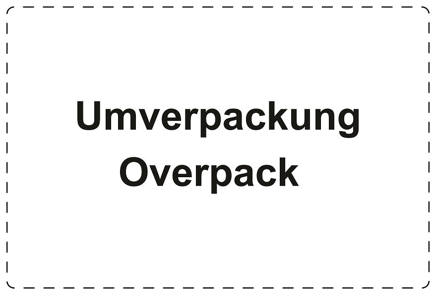 1000 Versandaufkleber "Umverpackung Overpack" aus Plastik ES-VER-PE-6600