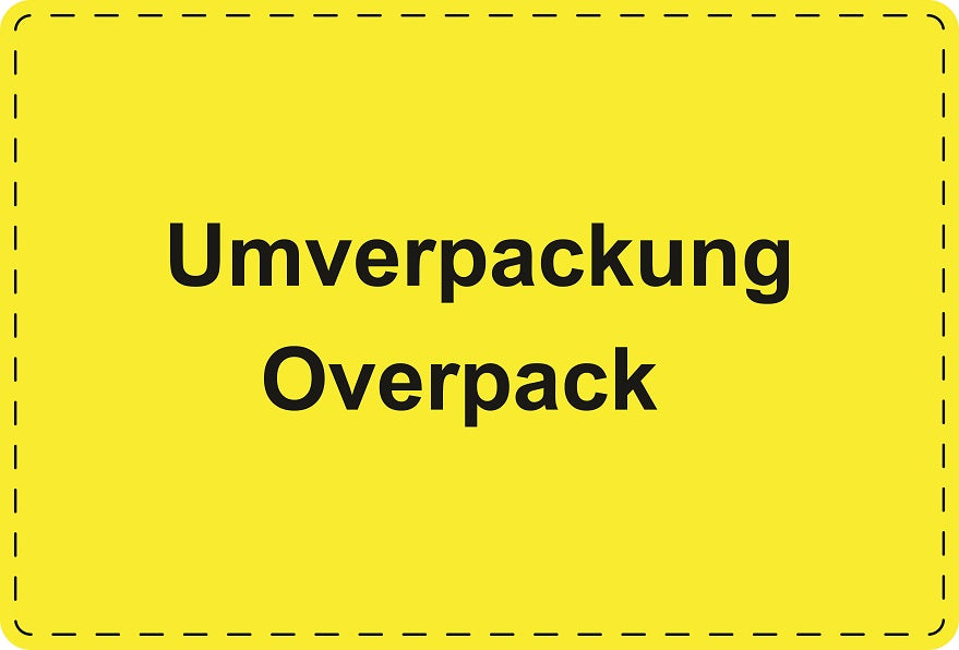 1000 Versandaufkleber "Umverpackung Overpack" aus Papier ES-VER-PA-6600