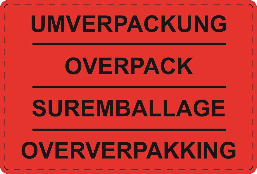 1000 Versandaufkleber "Umverpackung" aus Plastik ES-VER-PE-7000