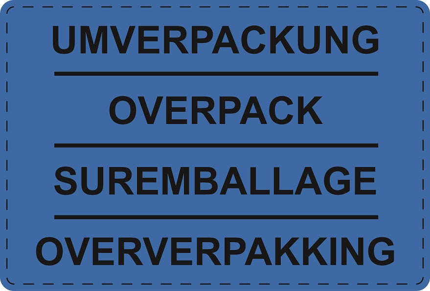 1000 Versandaufkleber "Umverpackung" aus Plastik ES-VER-PE-7000