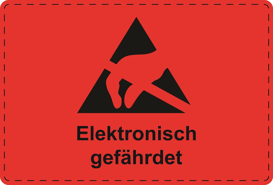 1000 Versandaufkleber "Elektronisch gefährdet" aus Papier ES-VER-PA-7200