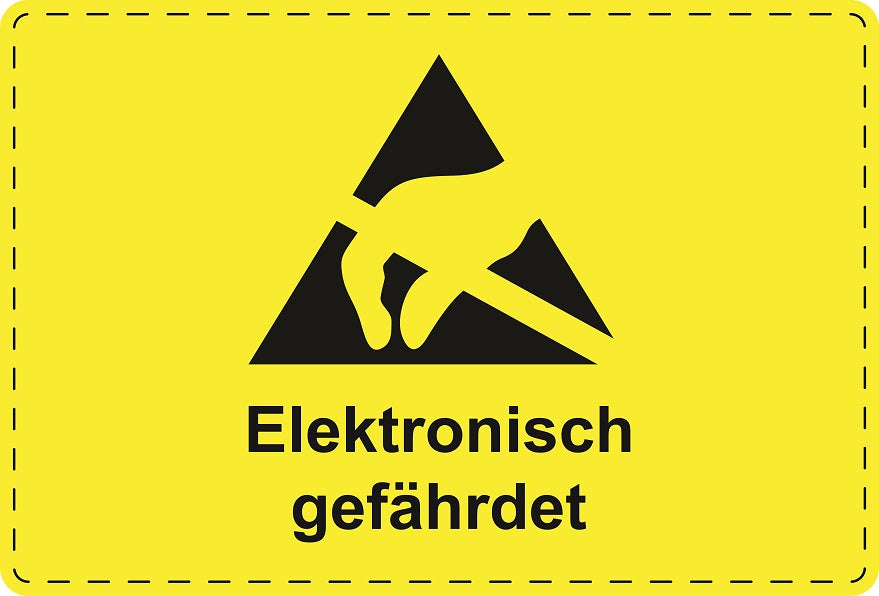 1000 Versandaufkleber "Elektronisch gefährdet" aus Papier ES-VER-PA-7200