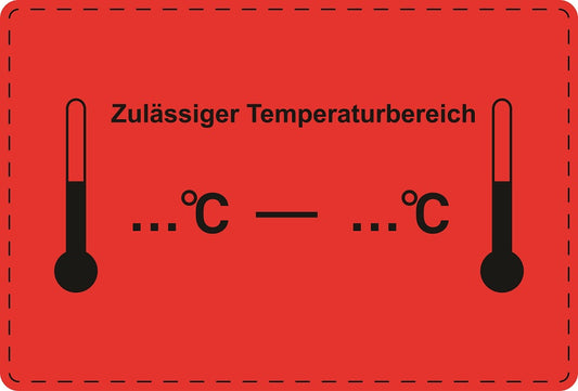 1000 Versandaufkleber "Zulässiger Temperaturbereich" aus Papier ES-VER-PA-8100