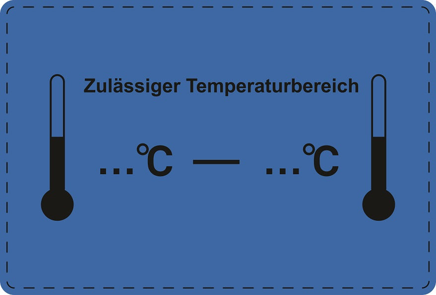 1000 Versandaufkleber "Zulässiger Temperaturbereich" aus Plastik ES-VER-PE-8100