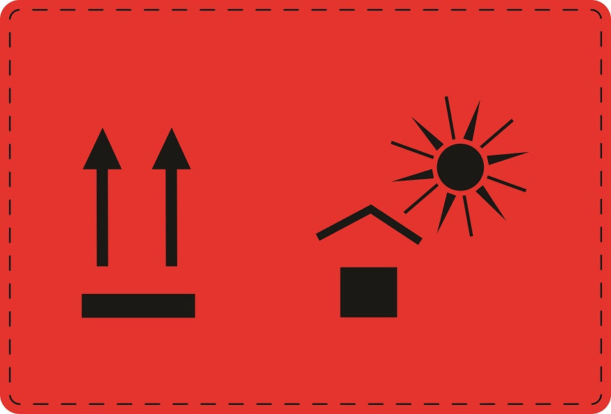 1000 Versandaufkleber "Hier oben + Vor Hitze und direkter Sonne schützen" aus Papier ES-VER-PA-8800