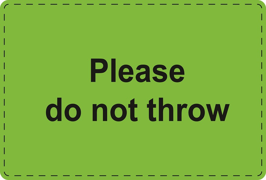 1000 Versandaufkleber "Please do not throw" aus Plastik ES-VER-PE-9800