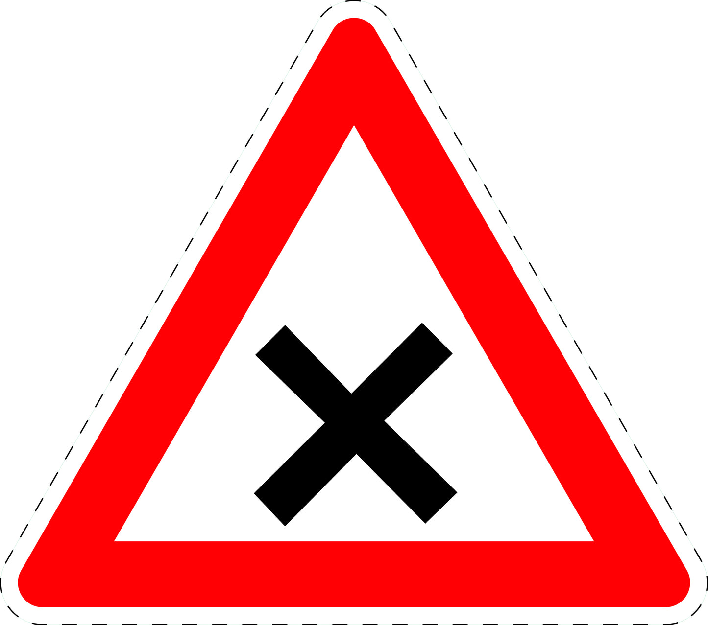 1 Stück Verkehrszeichen "Kreuzung oder Einmündung mit Vorfahrt von rechts" 5-70 cm  ES-Verk-102