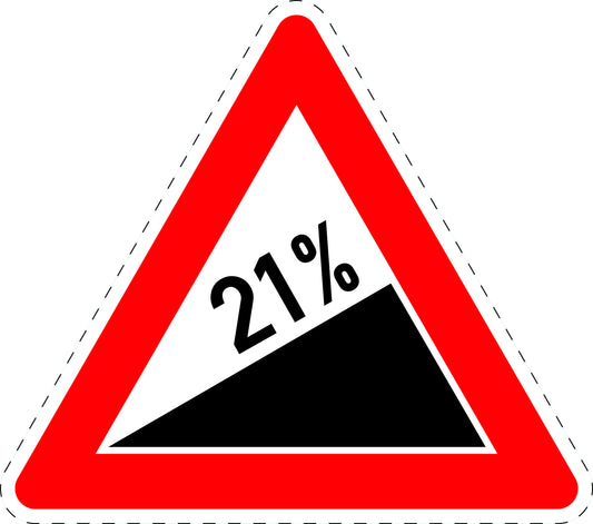 1 Stück Verkehrszeichen "Steigung 21%" 5-70 cm  ES-Verk-110-67