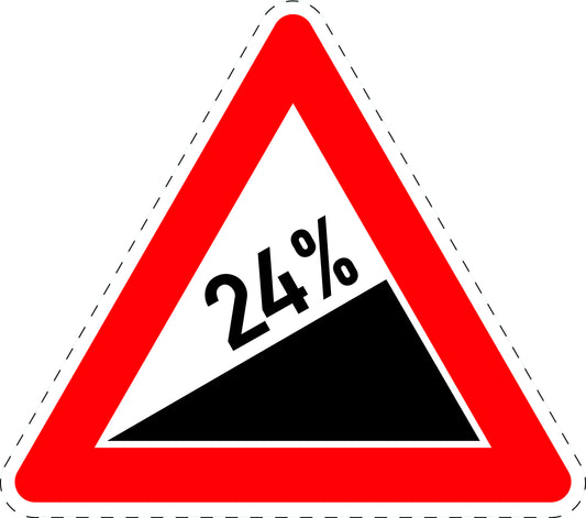 1 Stück Verkehrszeichen "Steigung 24%" 5-70 cm  ES-Verk-110-70