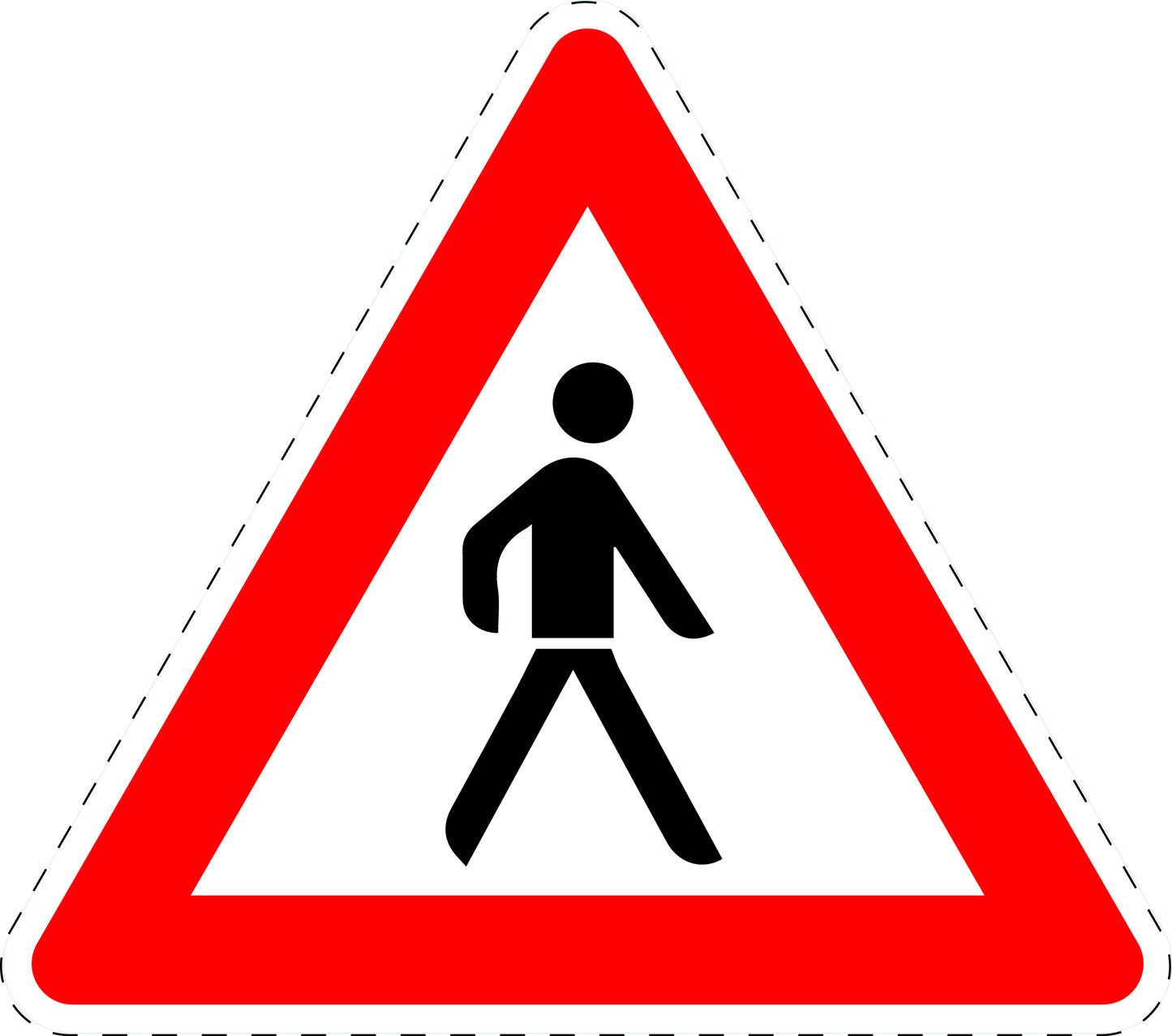1 Stück Verkehrszeichen "Fußgänger (Aufstellung links)" 5-70 cm  ES-Verk-133-20