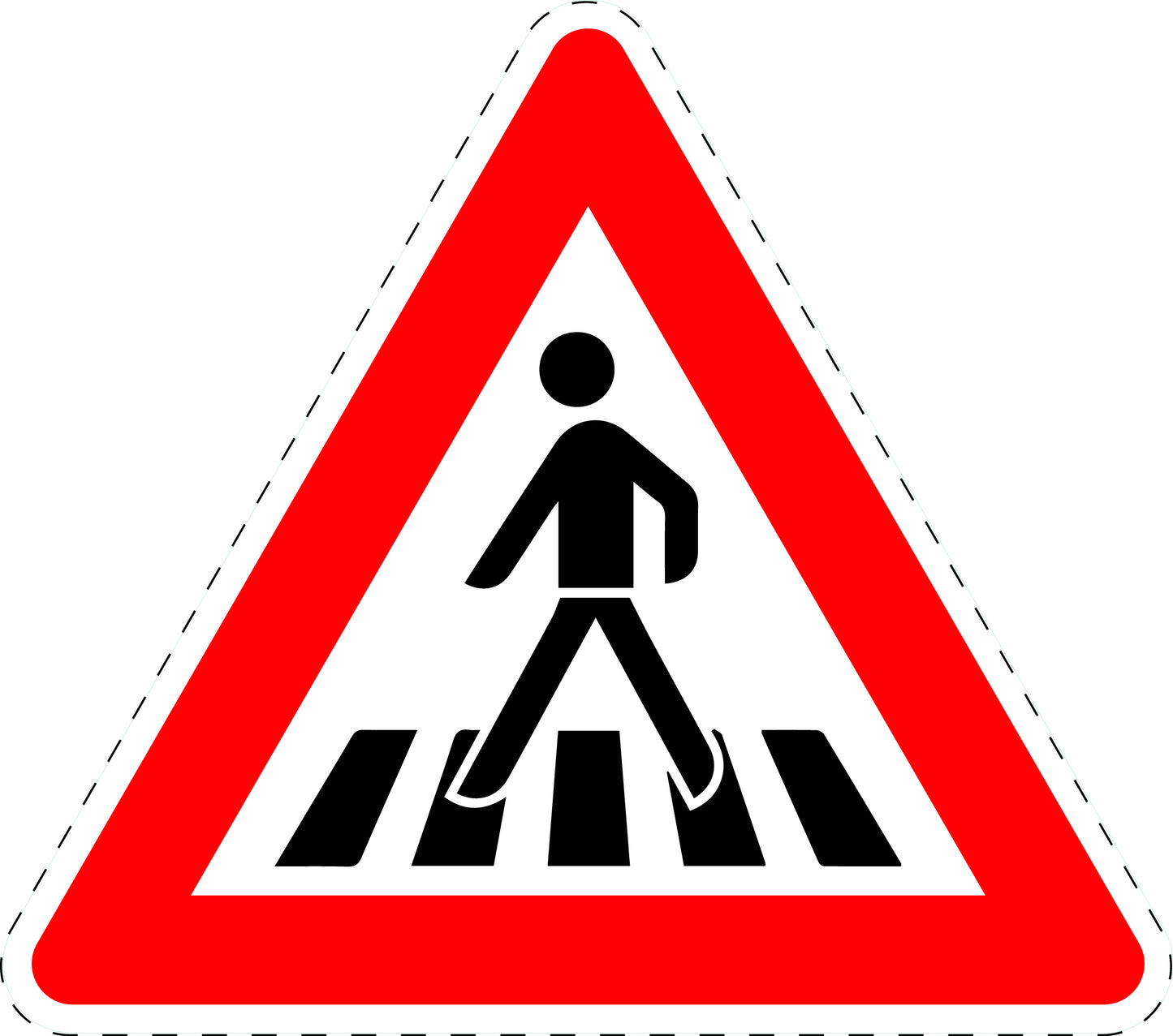1 Stück Verkehrszeichen  " Fußgängerüberweg (Aufstellung rechts)" 5-70 cm  ES-Verk-134-10