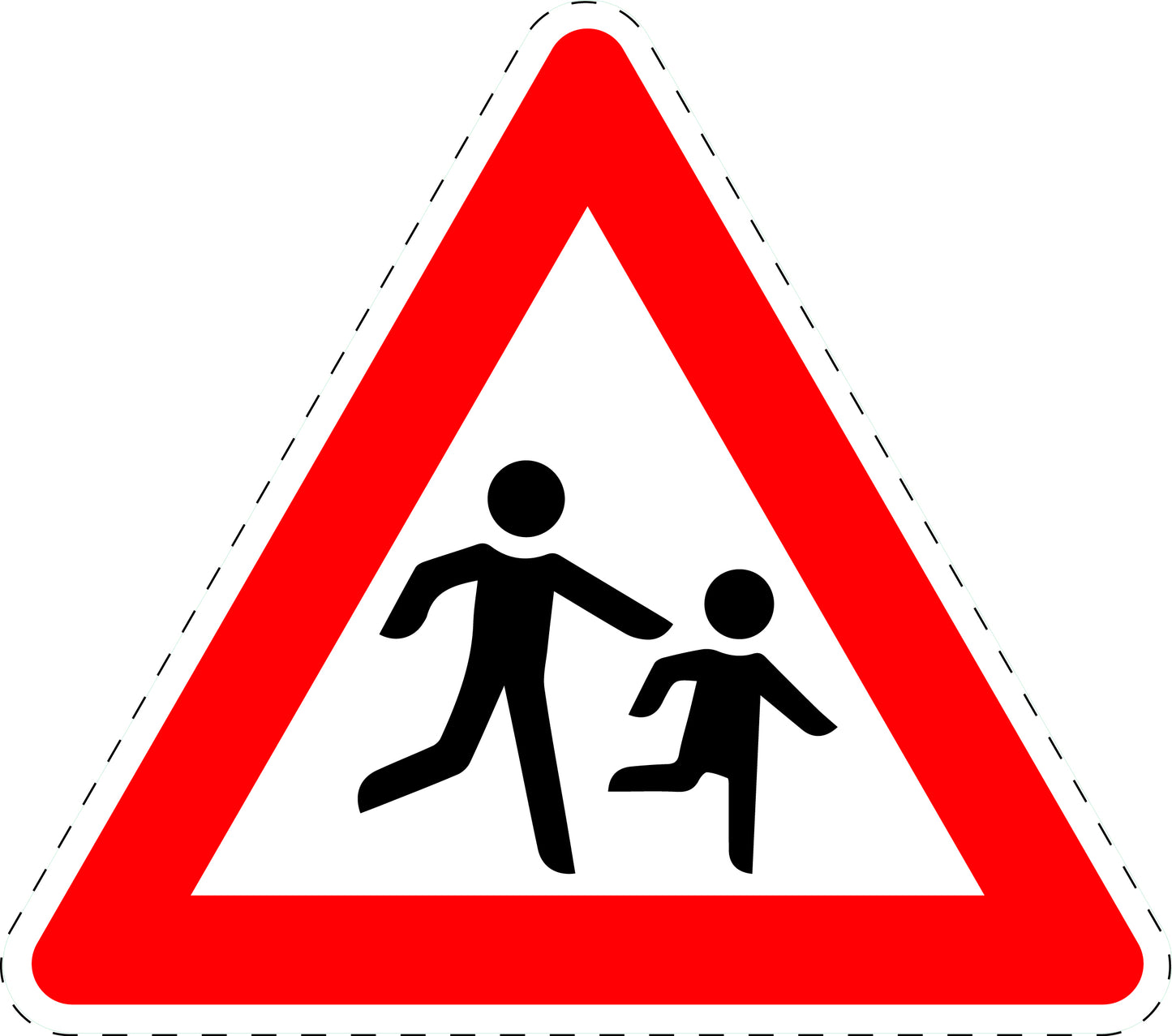 1 Stück Verkehrszeichen  "Kinder (Aufstellung links)" 5-70 cm  ES-Verk-136-20