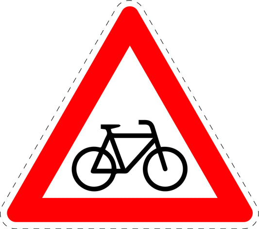 1 Stück Verkehrszeichen  "Radfahrer (Aufstellung links)" 5-70 cm  ES-Verk-138-20
