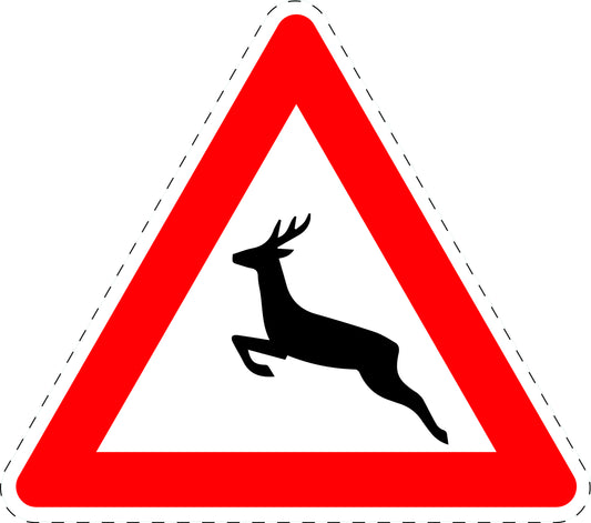 1 Stück Verkehrszeichen  "Wildwechsel (Aufstellung rechts)" 5-70 cm  ES-Verk-142-10