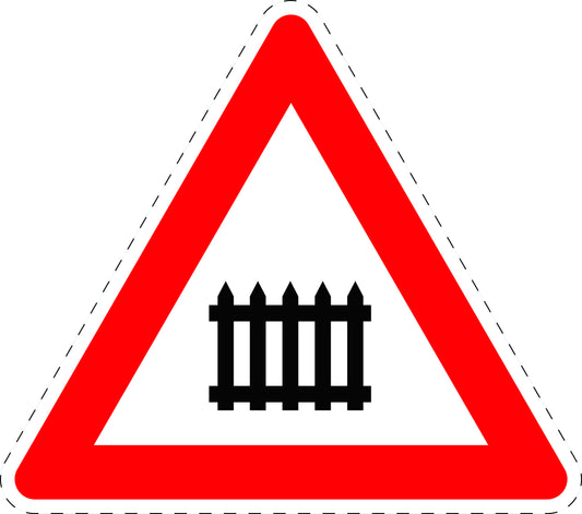 1 Stück Verkehrszeichen  "Bahnübergang mit Schranken oder Halbschranken" 5-70 cm  ES-Verk-150