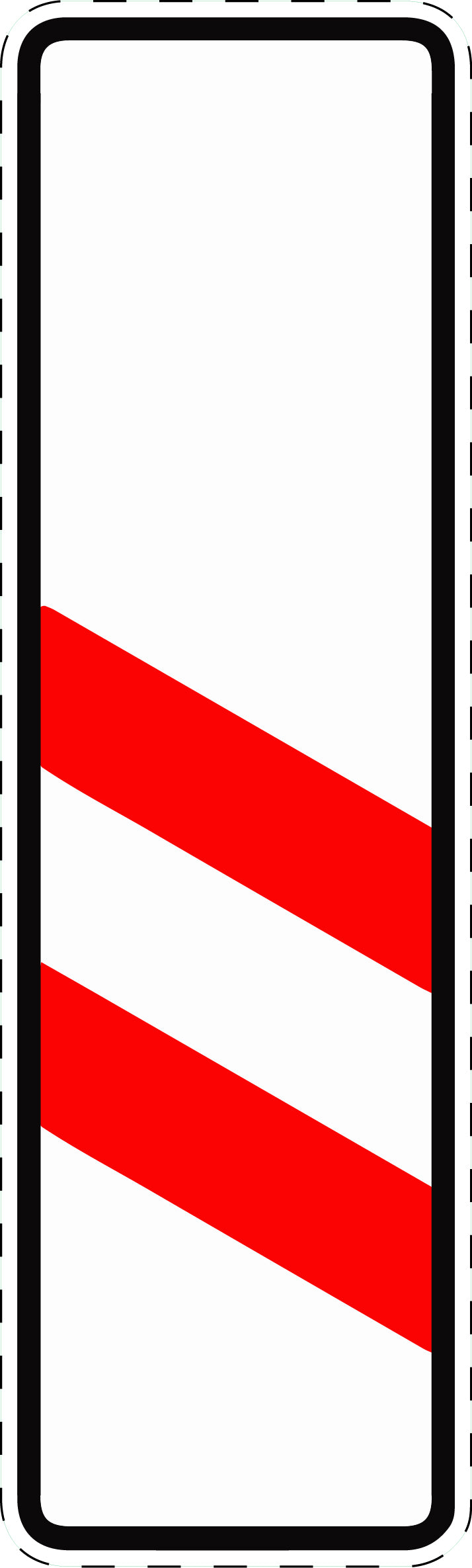 1 Stück Verkehrszeichen  "Zweistreifige Bake ohne Entfernungsangabe (Aufstellung links)" 5-70 cm  ES-Verk-159-20