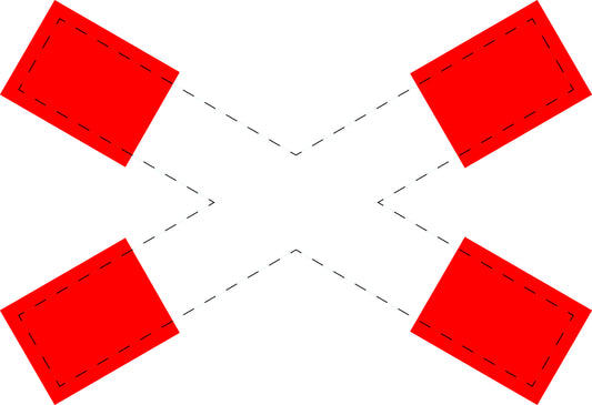 1 Stück Verkehrszeichen  "Andreaskreuz liegend" 5-70 cm  ES-Verk-201-52