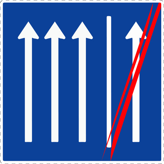 1 Stück Verkehrszeichen  "Seitenstreifen nicht mehr befahren" 5-70 cm  ES-Verk-223.2-50