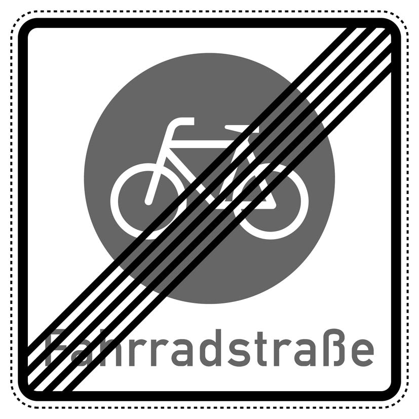 1 Stück Verkehrszeichen  "Ende einer Fahrradstraße" 5-70 cm  ES-Verk-244A
