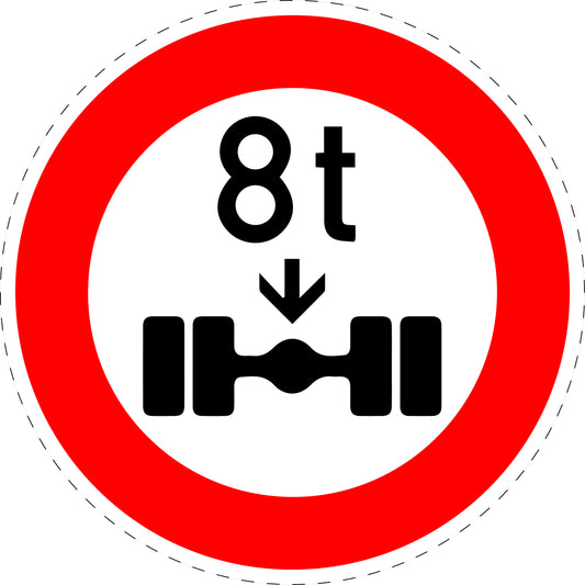 1 Stück Verkehrszeichen  "Tatsächliche Achslast" 5-70 cm  ES-Verk-263