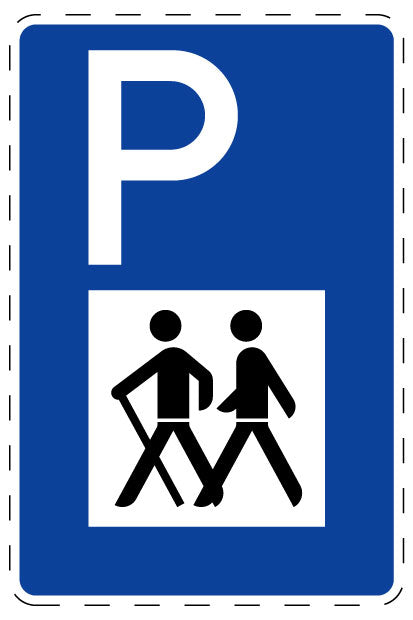 1 Stück Verkehrszeichen  "Wandererparkplatz" 5-70 cm  ES-Verk-317