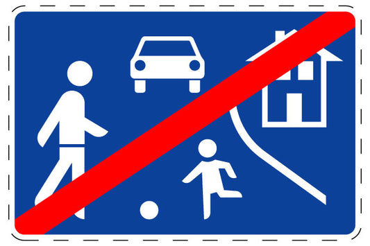 1 Stück Verkehrszeichen  "Ende eines verkehrsberuhigten Bereichs" 5-70 cm  ES-Verk-326-50