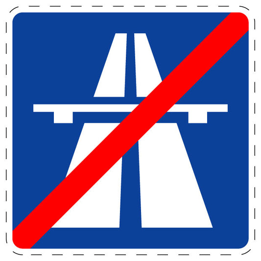 1 Stück Verkehrszeichen  "Ende der Autobahn" 5-70 cm  ES-Verk-334