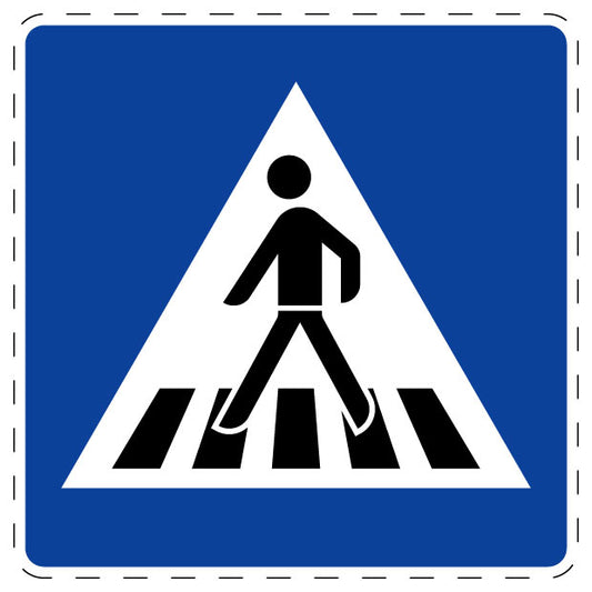 1 Stück Verkehrszeichen  "Fußgängerüberweg (Aufstellung rechts)" 5-70 cm  ES-Verk-350-10