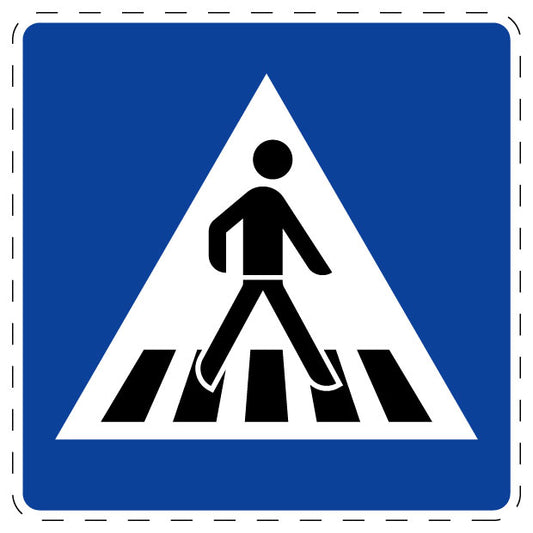 1 Stück Verkehrszeichen  "Fußgängerüberweg (Aufstellung links)" 5-70 cm  ES-Verk-350-20