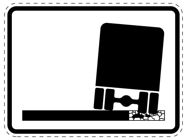 1 Stück Verkehrszeichen  "Seitenstreifen für Fahrzeuge mit einem zul. Gesamtgewicht über 2,8 t (später 3,5 t) und Zugmaschinen nicht befahrbar" 5-70 cm  ES-Verk-389