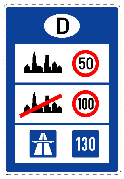 1 Stück Verkehrszeichen  "Informationstafel an Grenz­übergangs­stellen an anderen Straßen" 5-70 cm  ES-Verk-393