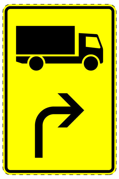 1 Stück Verkehrszeichen  "KFZ mit einer zulässigen Gesamt­masse über 3,5 t – rechtsweisend" 5-70 cm  ES-Verk-442-21