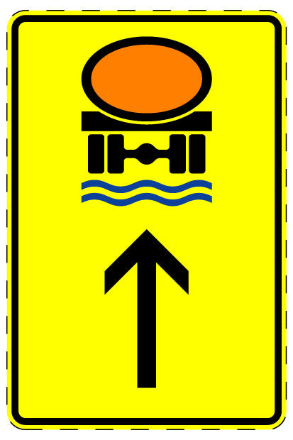 1 Stück Verkehrszeichen  "Fahrzeuge mit wasser­gefährdender Ladung – geradeaus" 5-70 cm  ES-Verk-442-33