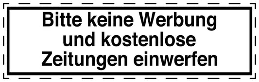 1x Keine Werbung Aufkleber transparent, wetterfest LO-KWE-6000-TR
