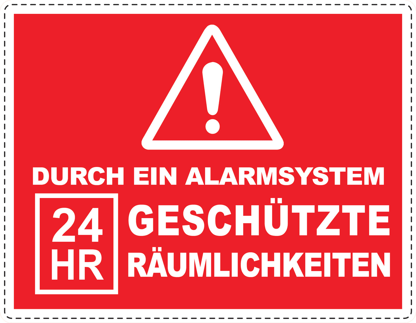 Alarmaufkleber 10-30 cm LO-ALARM-H-10500-14 Material: PVC-Plastik weiß