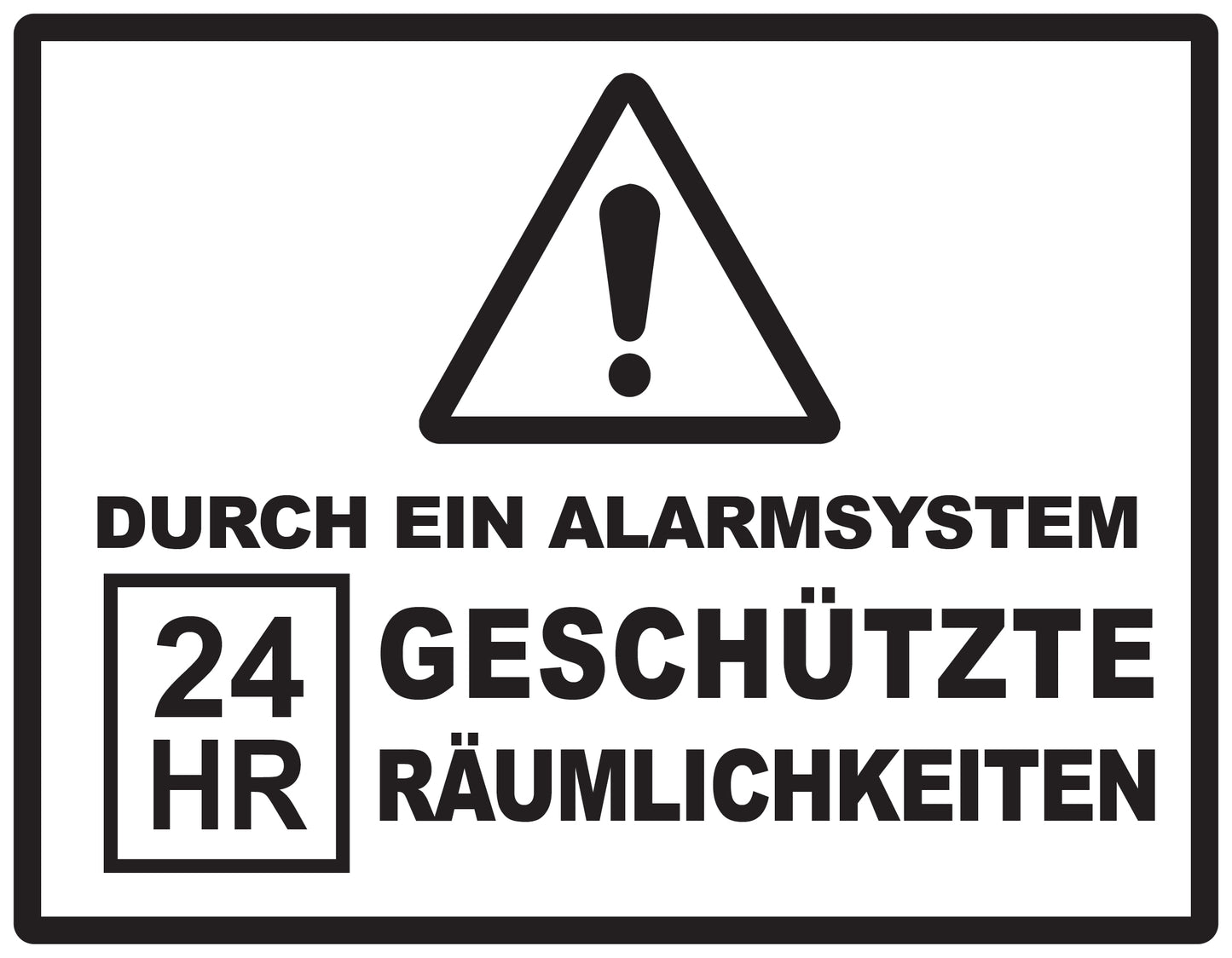 Alarmaufkleber 10-30 cm LO-ALARM-H-10500-88 Material: PVC-Plastik weiß