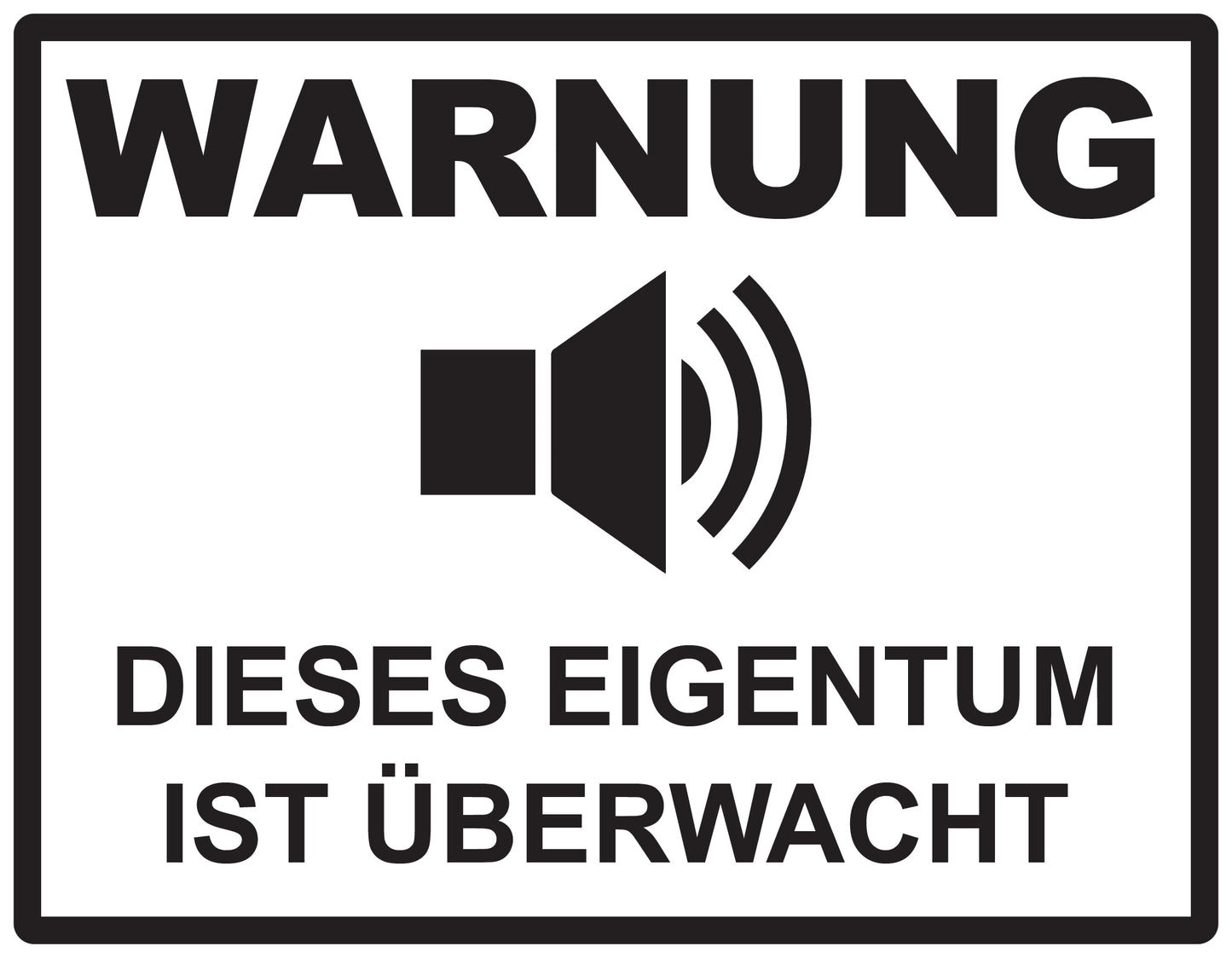 Alarmaufkleber 10-30 cm LO-ALARM-H-11700-88 Material: PVC-Plastik weiß