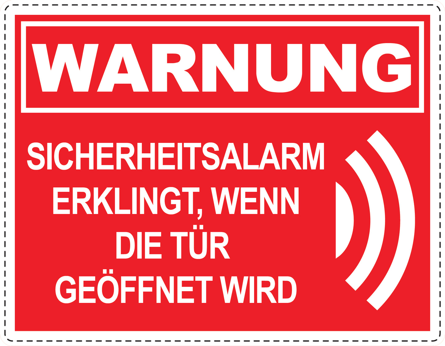 Alarmaufkleber 10-30 cm LO-ALARM-H-11800-14 Material: PVC-Plastik weiß