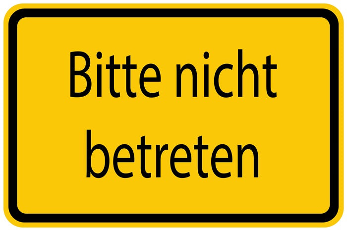 Baustellenaufkleber "Bitte nicht betreten" gelb LO-BAU-1050