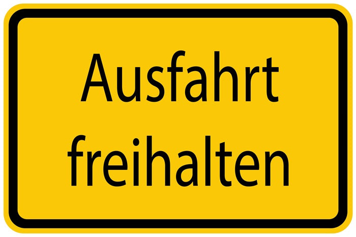 Baustellenaufkleber "Ausfahrt freihalten" gelb LO-BAU-1120