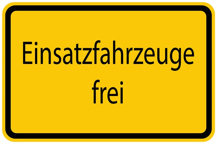 Baustellenaufkleber "Einsatzfahrzeuge frei" gelb LO-BAU-1440