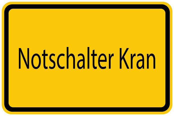 Baustellenaufkleber "Notschalter Kran" gelb LO-BAU-1500