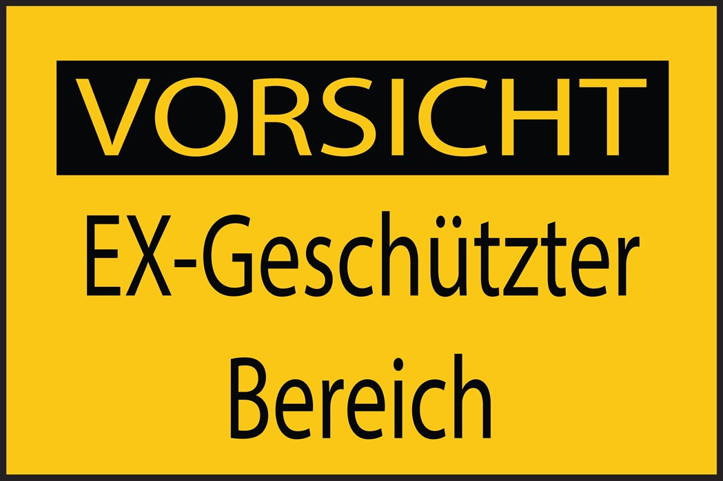 Baustellenaufkleber "Vorsicht EX-Geschützter Bereich" gelb LO-BAU-1660