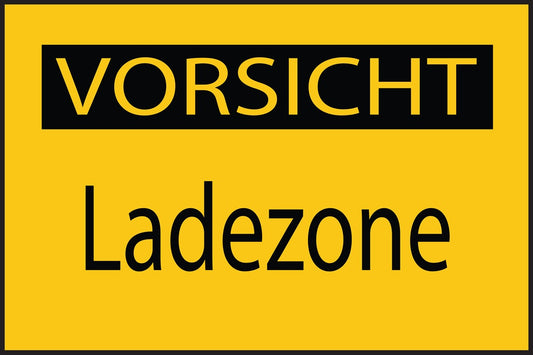 Baustellenaufkleber "Vorsicht Ladezone" gelb LO-BAU-1690